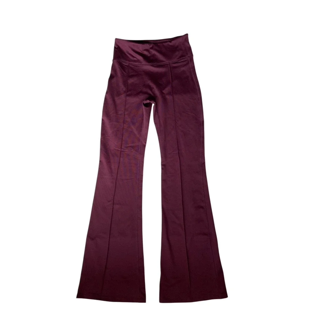 PINK Victorias Secret Winter Performance Flare Leggings Size S Burgundy Y2K Yoga